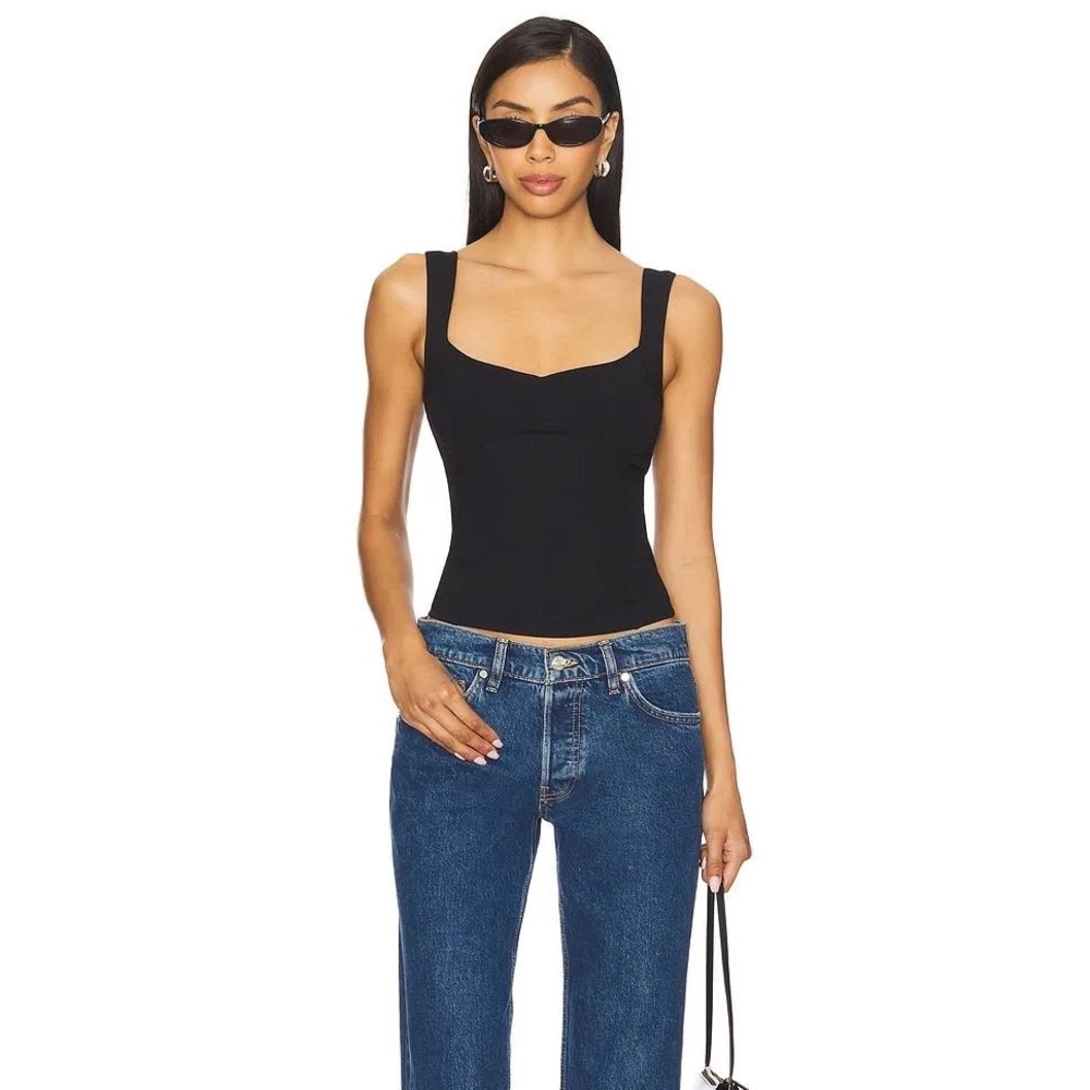 Free People Intimately Somewhere Sometime Black Tank Top Size M NWT